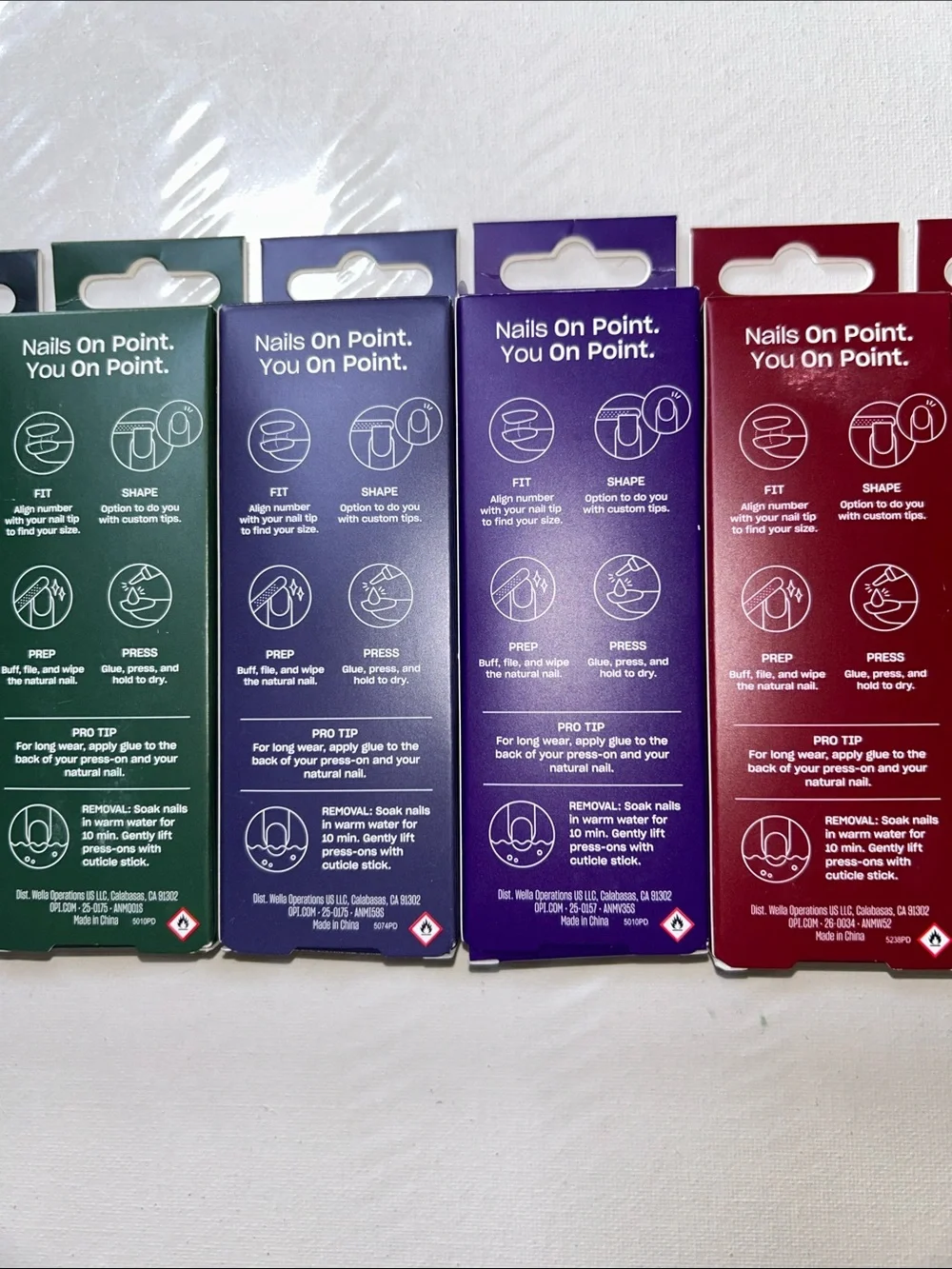 8x OPI On Point Press-On Nails Variety Pack
